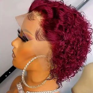 Short pixie cut human hair wig